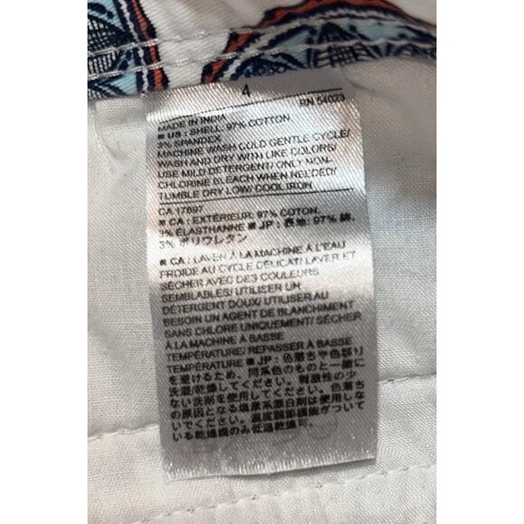 Banana Republic‎ Medallion Floral Printed Cuffed Chino Shorts Size 4 - Picture 7 of 9